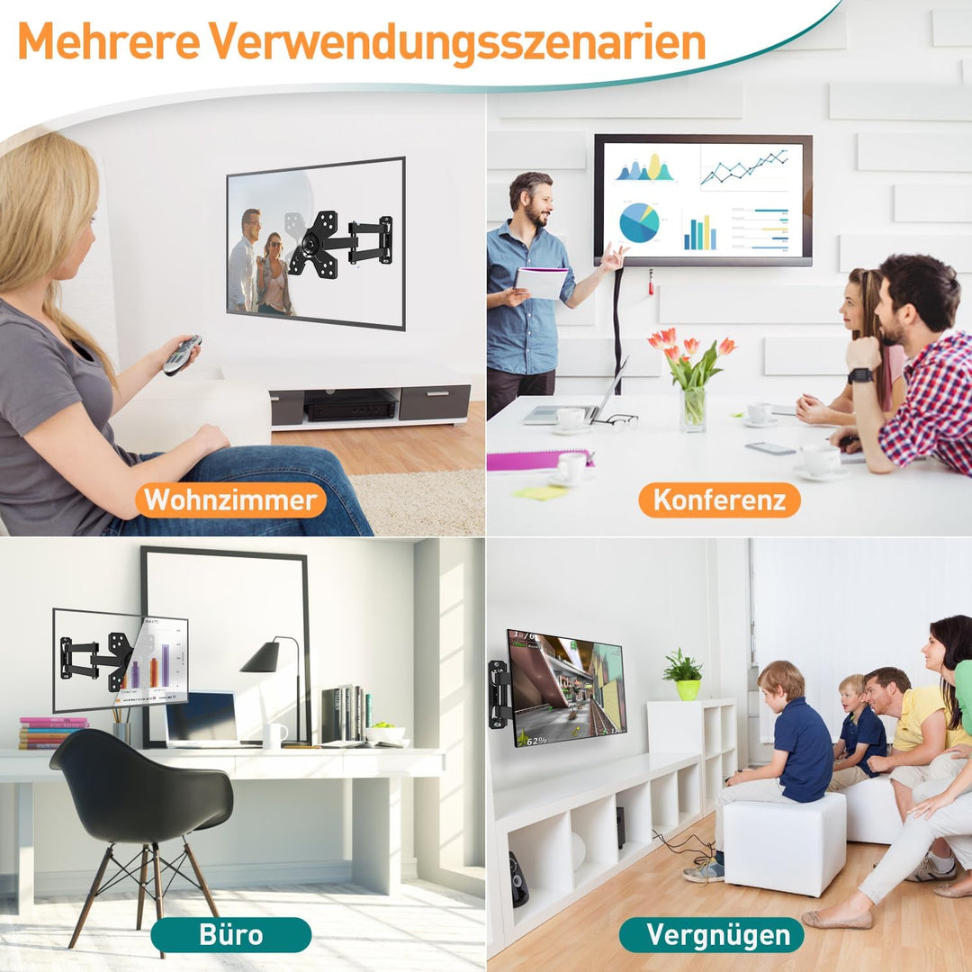 ELIVED Monitor Wandhalterung Schwenkbar Neigbar für die meisten 14-30 Zoll Bildschirme bis 15kg, Max