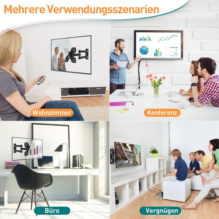 ELIVED Monitor Wandhalterung Schwenkbar Neigbar für die meisten 14-30 Zoll Bildschirme bis 15kg, Max