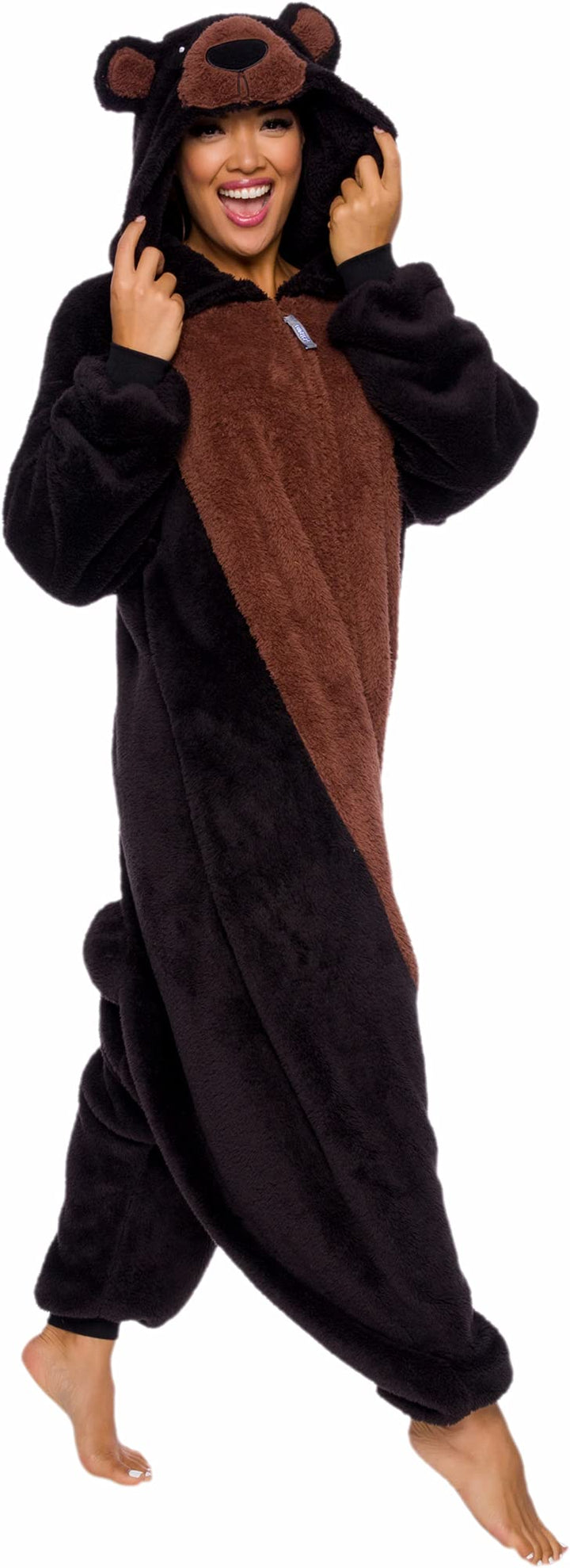 Funziez! Sherpa Bear Erwachsene Onesie Tier Halloween Kostüm Plüsch Teddy Einteiler Cosplay Anzug fü