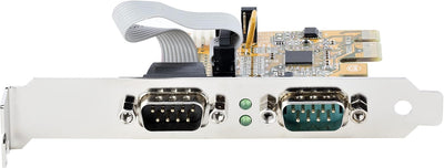 StarTech.com 2 Port PCI Express Serielle Schnittstellenkarte, PCIe auf RS232 (DB9) Karte, Serielle A