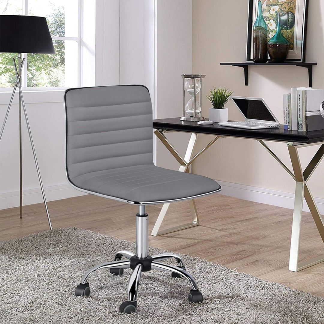 Yaheetech Bürostuhl ohne Armlehne, ergonomischer Schreibtischstuhl, höhenverstellbarer Drehstuhl, 36