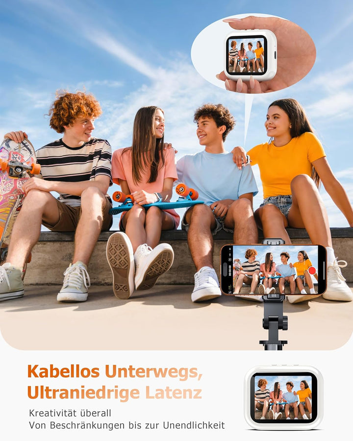 Handy Selfie Monitor für i-Phone/Android, Kabellos Magnetischer Vlog Selfie Monitor Bildschirm, Wire