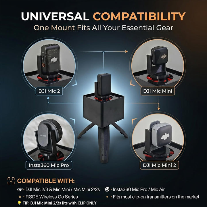 Mikrofonhalter für DJI Mic Mini2/Mini/3/2 RODE Wireless Mikrofon Schreibtisch Desktop Stativ &amp; Handh