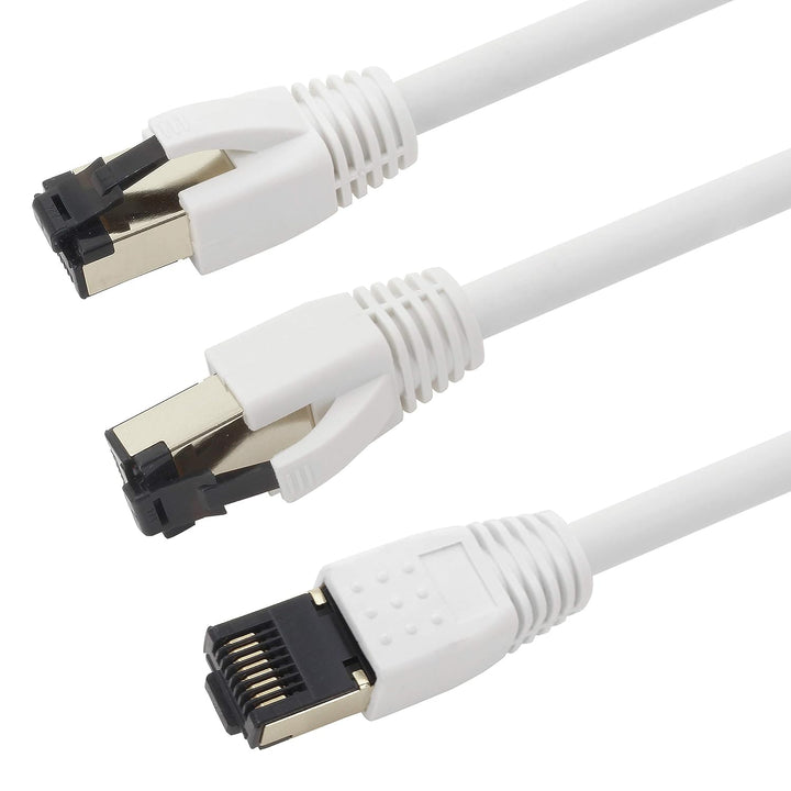1m Cat 8 Netzwerkkabel CAT8 Kabel Weiss - 10 Stück Cat.8 Lan 2000 Mhz 40 Gbit s 40GBase-T Poe+ Patch