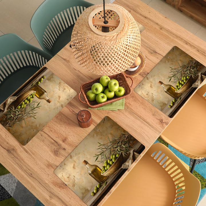 KitchenYeah© Platzsets Abwaschbar 6-Teilig 45x30 cm Tischsets Platzdeckchen Platzset Unterlage Tisch