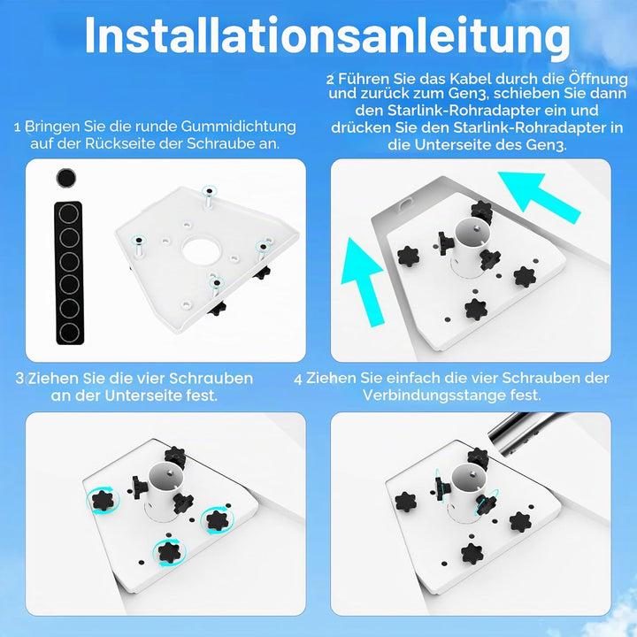 Starlink Halterung, Wandhalterung Standard Gen 3 für Starlink, 360° verstellbar, kompatibel mit Star
