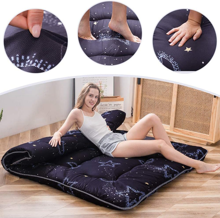 MAXYOYO Japanische Bodenmatratze Futonmatratze, Verdicken Tatami Matte Isomatte Faltbare Roll-Up Mat