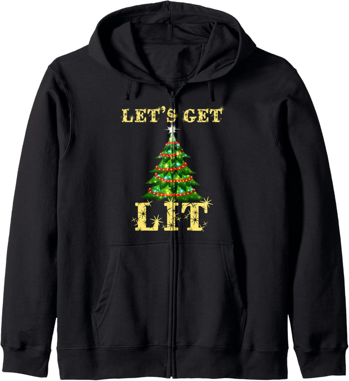 Let's Get Lit Trinken Lustige Weihnachten Kapuzenjacke