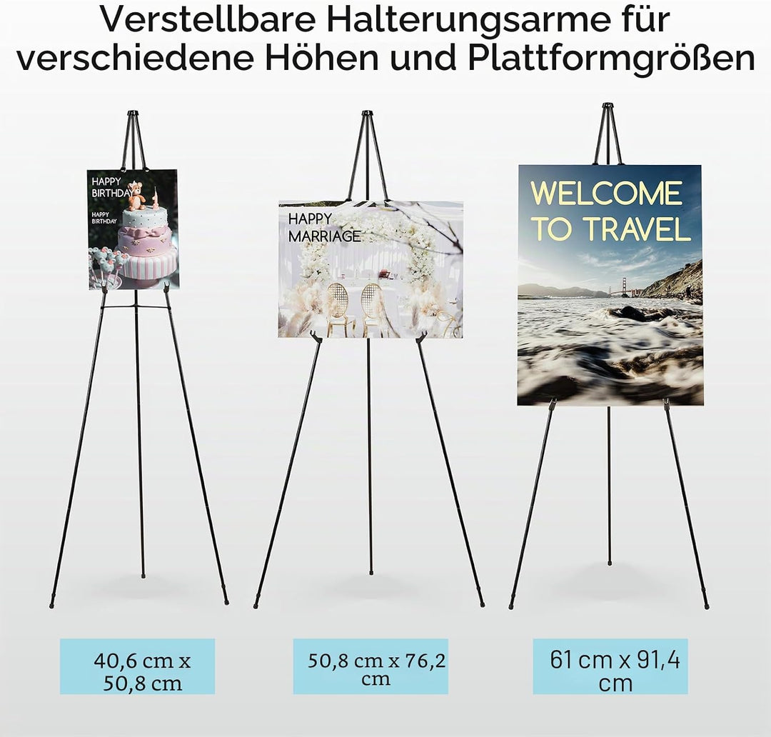 MEEDEN 6 Stück Staffelei Gross Metall, 160cm Leinwandständer für Malerei und Display mit Tasche, Lei