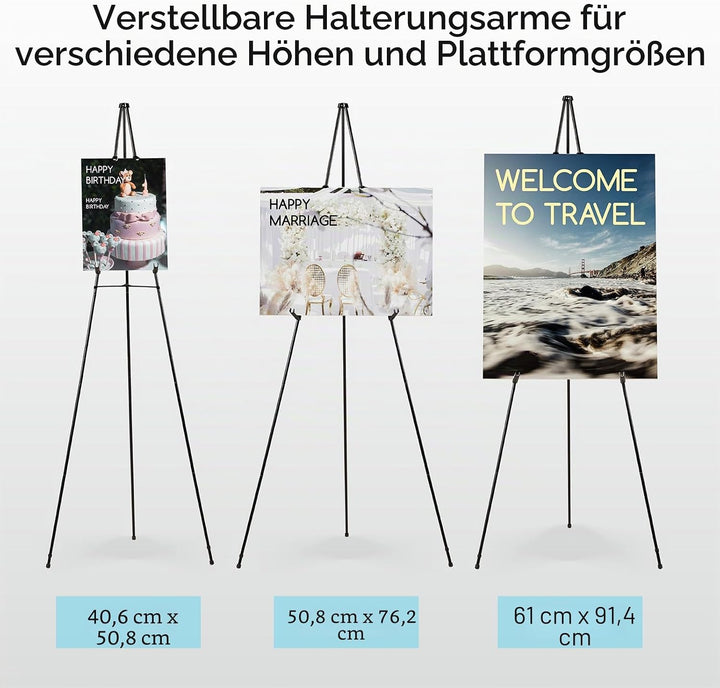 MEEDEN 6 Stück Staffelei Gross Metall, 160cm Leinwandständer für Malerei und Display mit Tasche, Lei