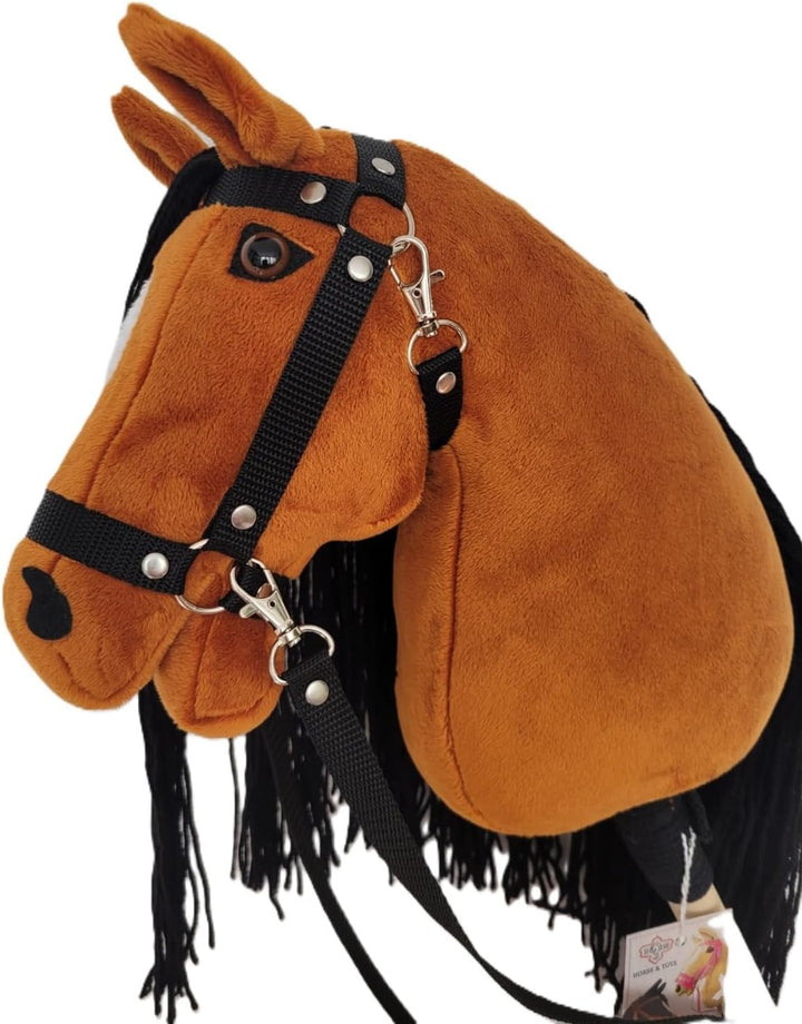 Steckenpferd A4 (Pferd auf einem Stock) Hobby Horse A4 komplett mit Kantar wie auf dem Foto (pomarań