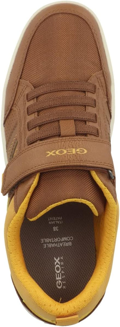 Geox Herren J Arzach Boy Sneaker 37 EU Cognac Dk Yellow, 37 EU Cognac Dk Yellow