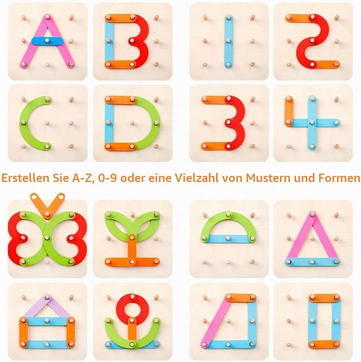 Coogam Montessori Buchstaben Spiel Holz Zahlen Alphabet Bauaktivität Set Vorschule Pädagogisches Spi