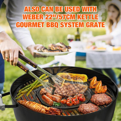 onlyfire Gusseisen Grillplatte für Weber Gourmet BBQ System, Wendeplatte für Weber GS4 Spirit II 200