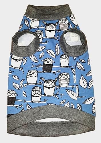 Kotomoda Katzen T-Shirt Tender Owl blau fьr Sphynx und nackte Katzen (XS), xs