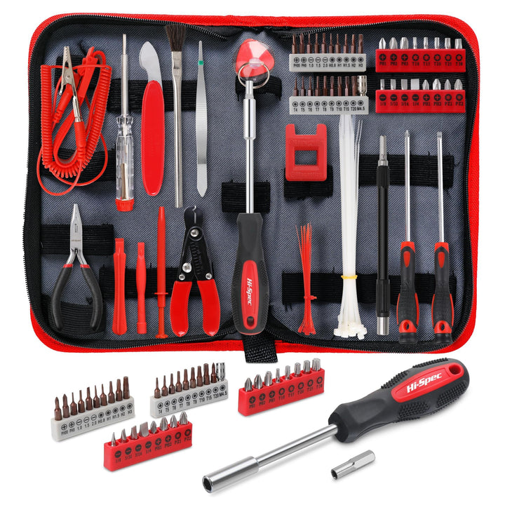 Hi-Spec 56-tlg. Präzisionswerkzeug-Kit für Computer, Handys und Laptops mit Ratschenschraubendreher,
