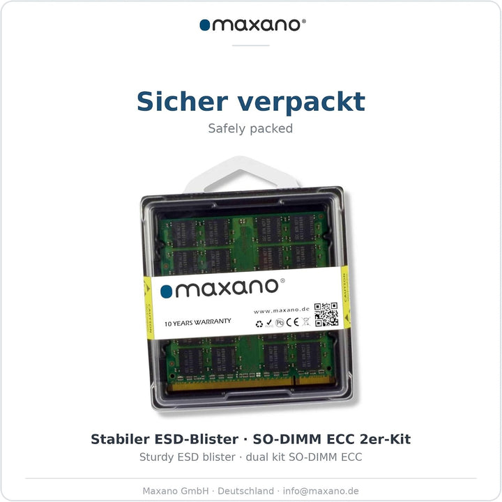 Maxano 32GB Kit 2X 16GB RAM kompatibel mit Synology DiskStation DS923+ (PC4-21300 SO-DIMM ECC Arbeit