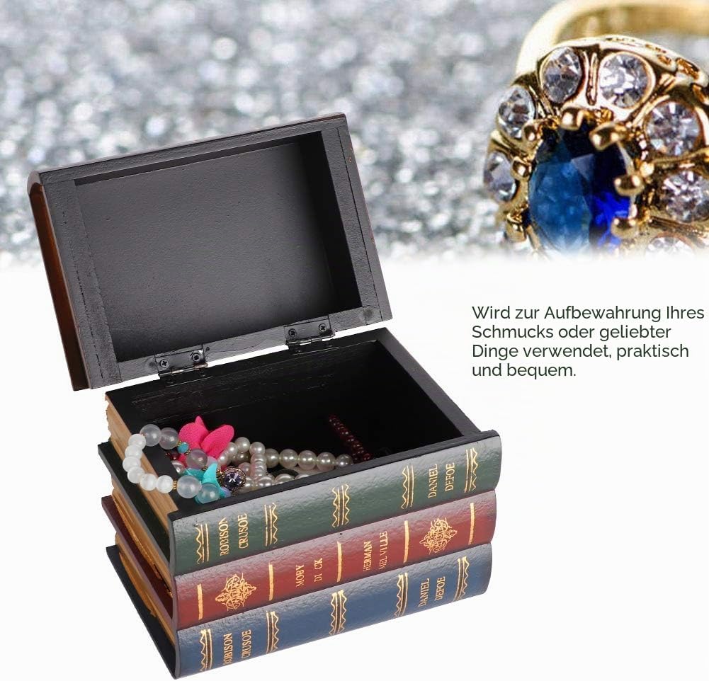 Falsche Buchbox 16 x 14 x 19 cm Vintage Europäischen Stil Deko Schmuck Aufbewahrung Buchboxen Gefäls