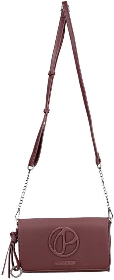 Pepe Jeans Mara Freizeitrucksack Schwarz Umhängetasche mit Überschlag Bordeaux, Umhängetasche mit Üb