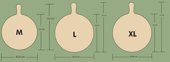 Eli Pizzabrett - formschön &amp; praktisch - Rund in verschiedenen Grössen 2. Wahl (18, L) 18 L, 18 L
