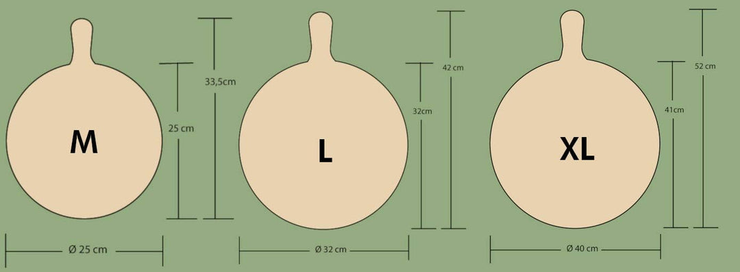 Eli Pizzabrett - formschön &amp; praktisch - Rund in verschiedenen Grössen 2. Wahl (18, L) 18 L, 18 L