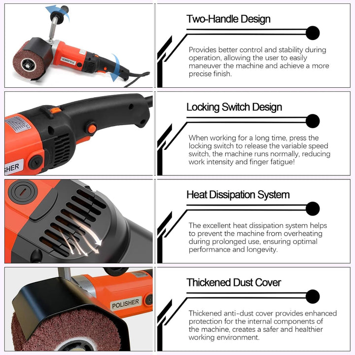Satiniermaschine Schleifmaschine Bürstenschleifer Holz Metall Edelstahl, 230V 1400W Elektrische Sati