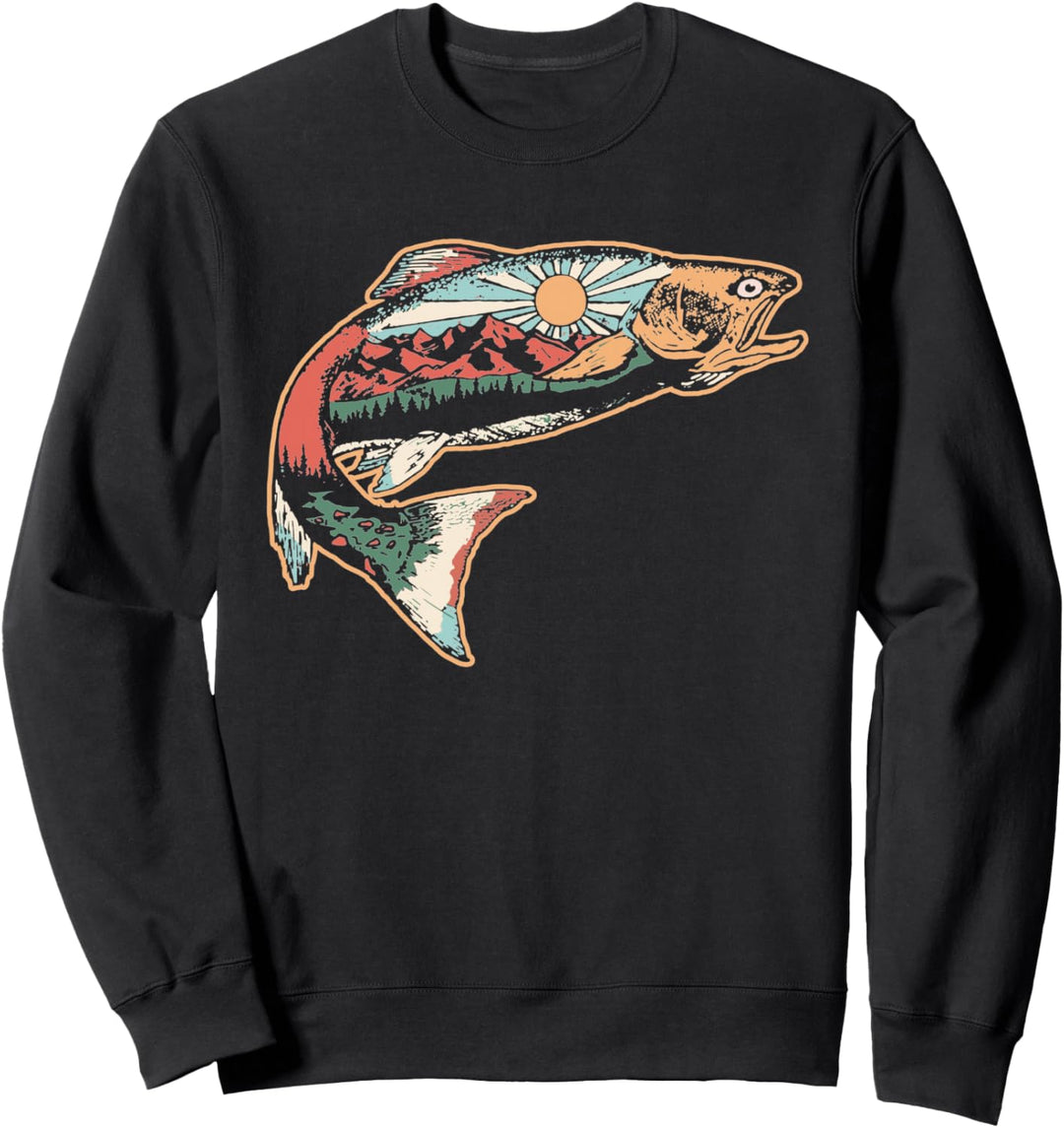 Trout Outdoor Illustration Series - Green Desert Sweatshirt