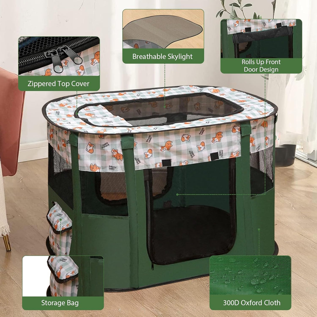 Welpenlaufstall Tierlaufstall, Faltbarer Haustierzaun, Welpenauslauf Rechteckiges Zelt, Welpenlaufst