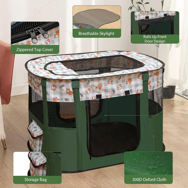 Welpenlaufstall Tierlaufstall, Faltbarer Haustierzaun, Welpenauslauf Rechteckiges Zelt, Welpenlaufst