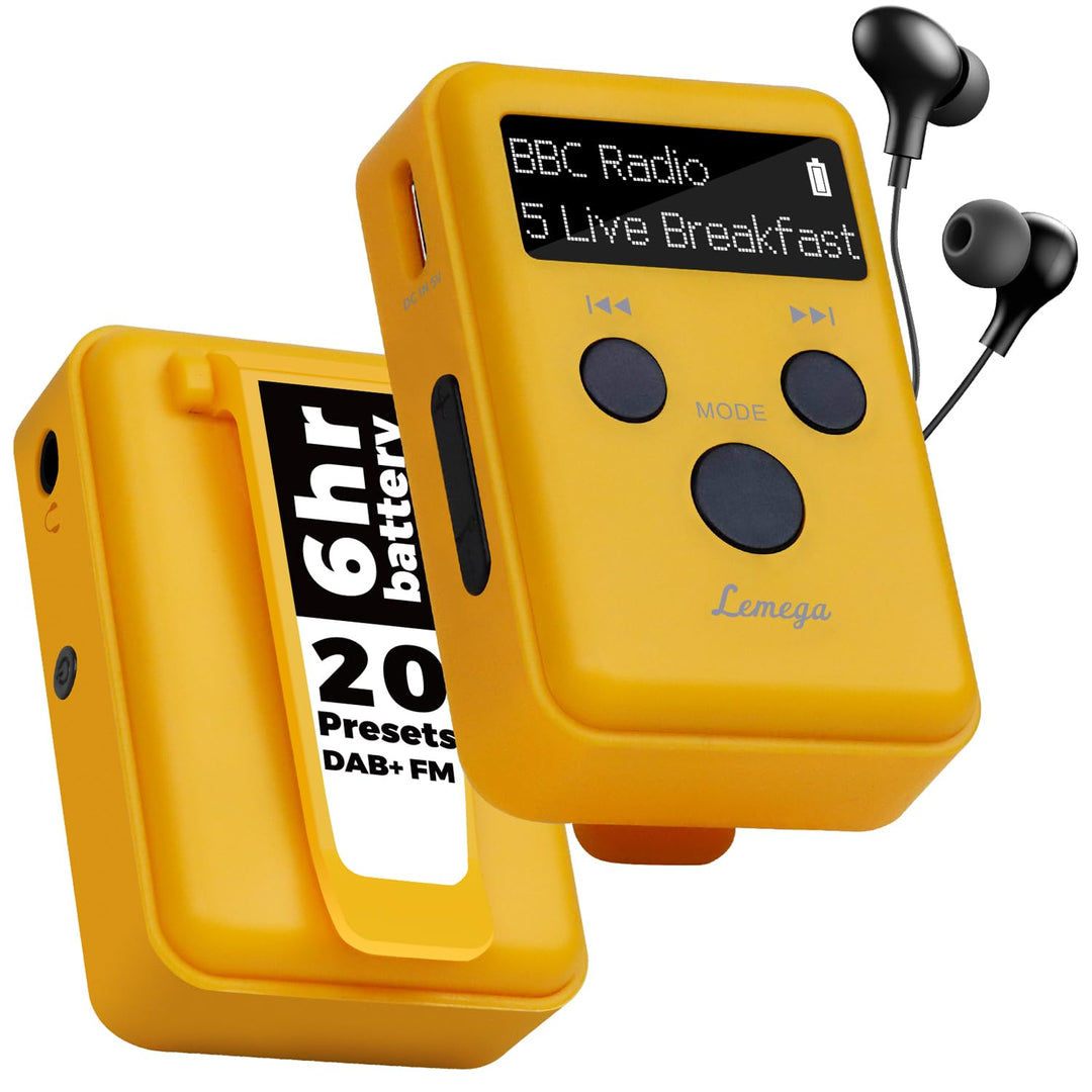 LEMEGA Mini GO Tragbare DAB-Radio für die Hosentasche,Digitales Taschenradio UKW,Radiowecker,Persönl