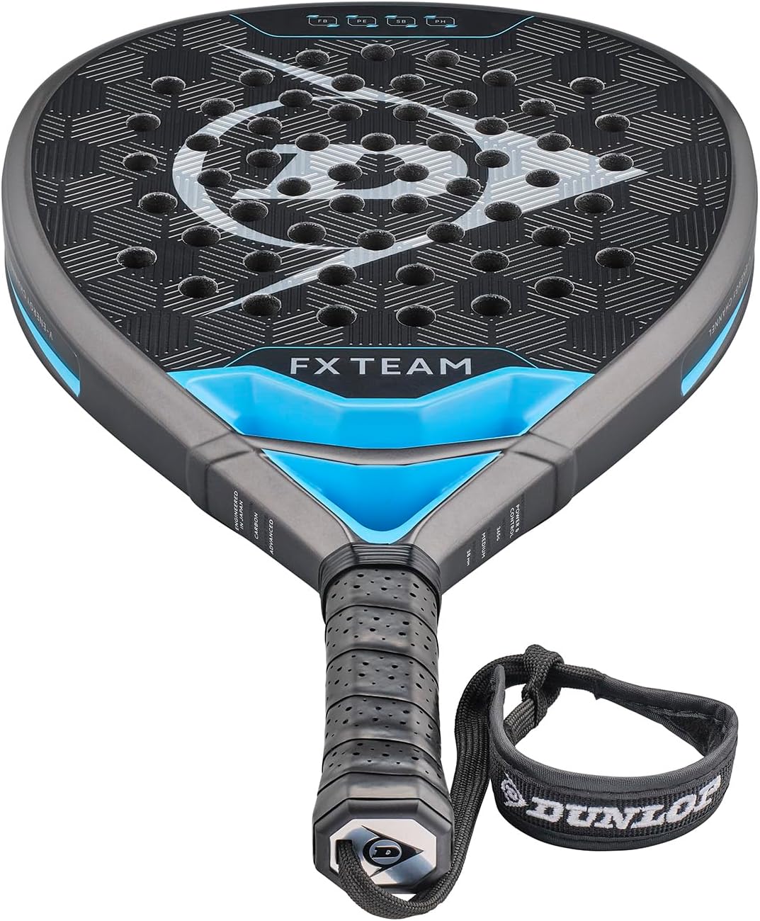 Dunlop FX Padel Schläger – Graphit- und Carbonrahmen – Für Junioren, Anfänger und Fortgeschrittene S