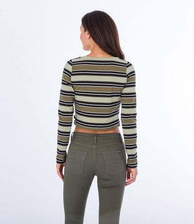 Hurley Damen Sophie Fitte Tee T-Shirt L Verschiedene Streifen, L Verschiedene Streifen