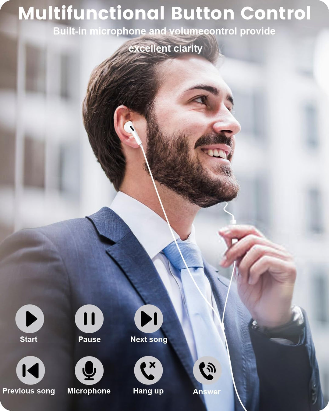 Kopfhörer USB C mit Kabel für iPhone 17 16 15 Pro Max Plus iPad Pro In Ear USB C Kopfhörer (mit inte