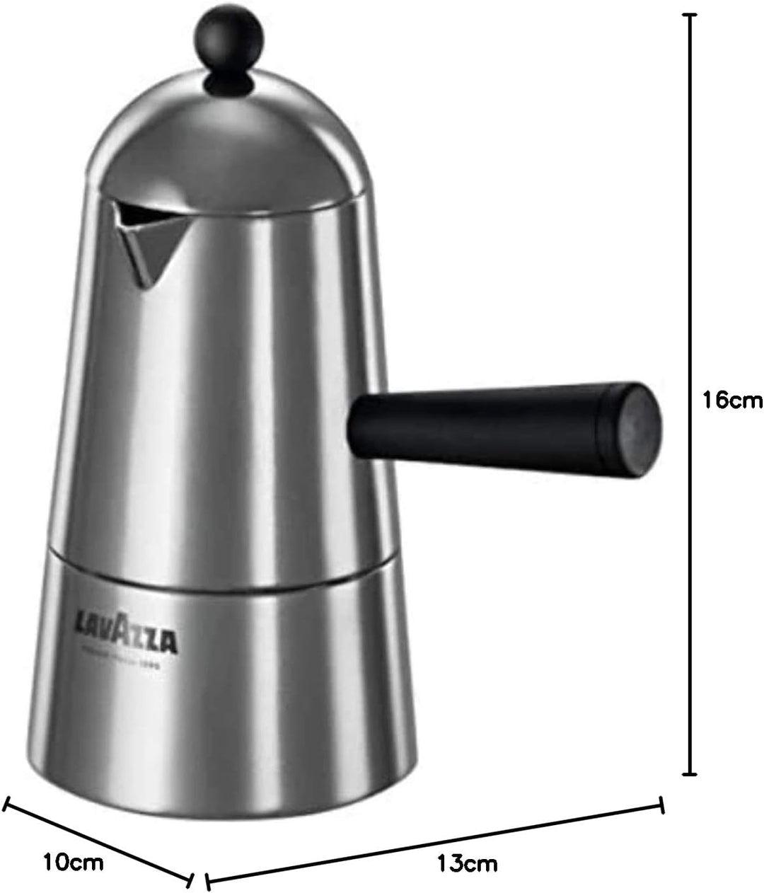 Lavazza ILSA Carmencita Classic Espressokocher, Aluminium, schwarzer Griff und Knopf, 2 Tassen 2 Taz