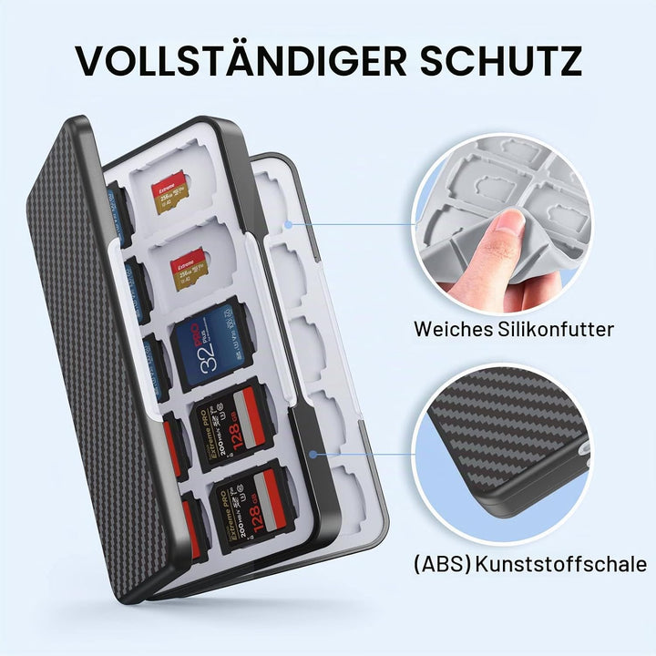 HEIYING Speicherkarten Etui für SD Karten und Micro SD Karten,tragbarer SD SDHC SDXC Micro SD Karten