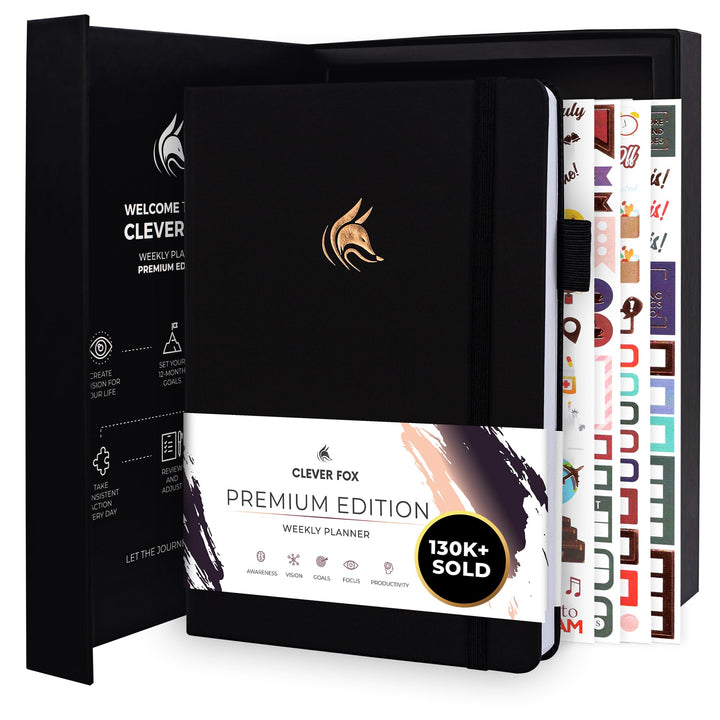 Clever Fox Planer Premium Edition - Luxuriöser Wochen & Monatsplaner zur Produktivitätssteigerung un