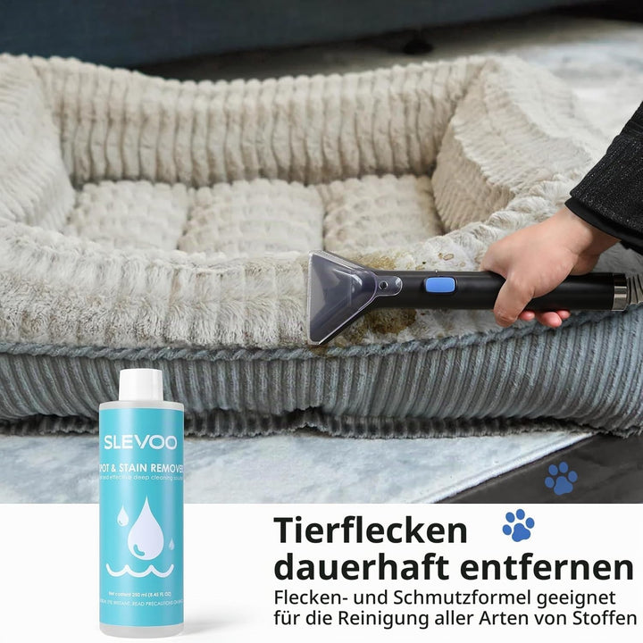 Slevoo 450W Polsterreiniger Gerät, Inklusive Reinigungslösung, Tragbarer Teppich- und Polsterreinige