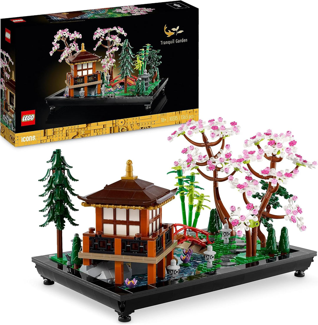 LEGO Icons Garten der Stille, Botanical Zen-Garten-Set für Erwachsene mit Lotusblumen & Icons Bonsai