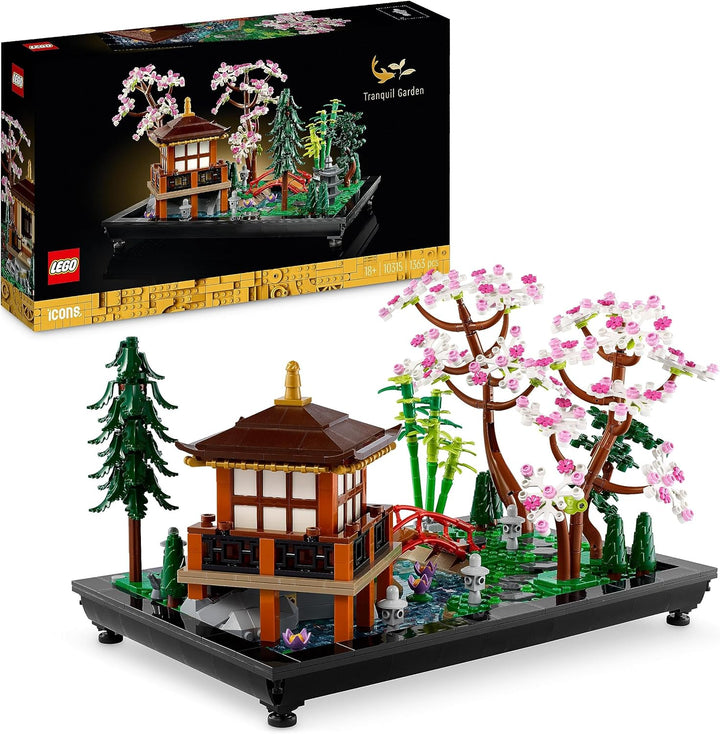 LEGO Icons Garten der Stille, Botanical Zen-Garten-Set für Erwachsene mit Lotusblumen & Icons Bonsai
