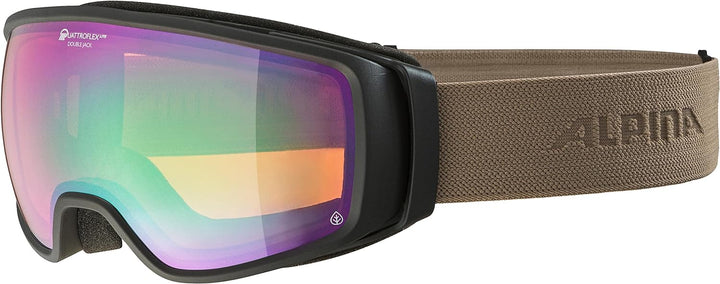 ALPINA DOUBLE JACK PLNT Q-LITE - Verspiegelte, Kontrastverstärkende OTG Skibrille Mit 100% UV-Schutz
