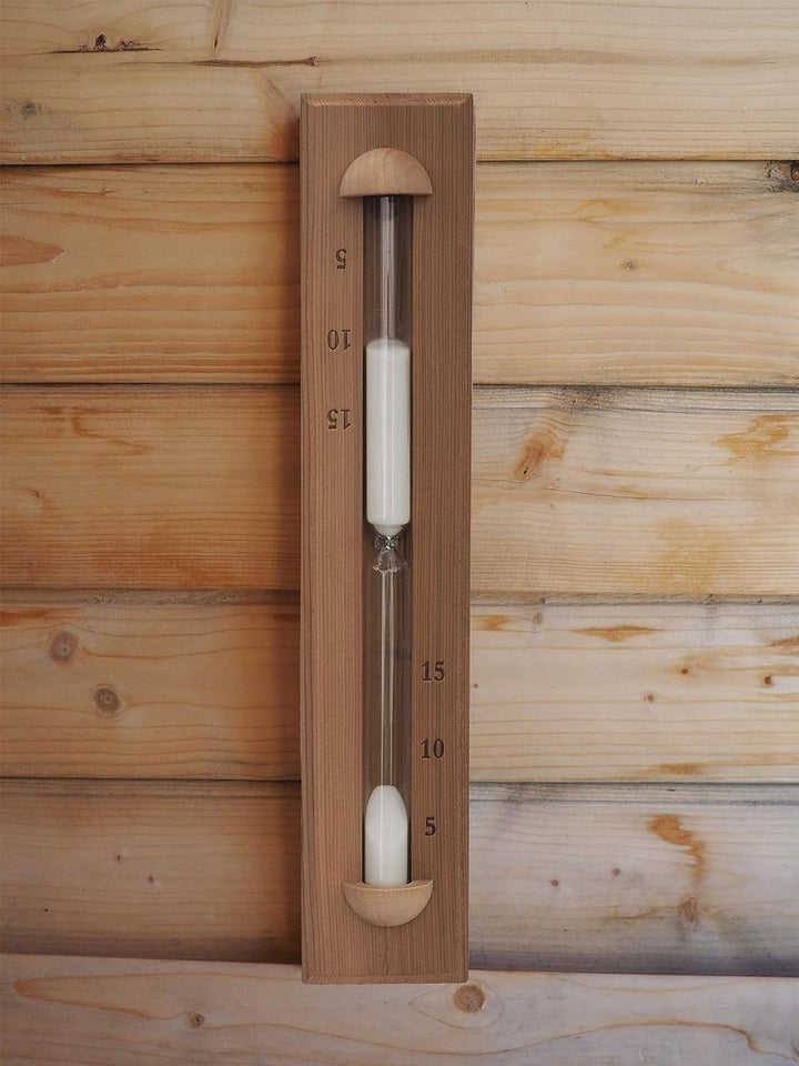 Home Sauna Experience Hse Deluxe Cedar Wand- Rotating Sauna Sand Timer 15 Minuten Weiss 15 Minutes W