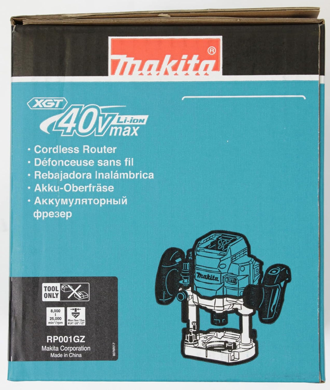 Makita RP001GZ Akku-Oberfräse 40V max. (ohne Ladegerät und Akkus)