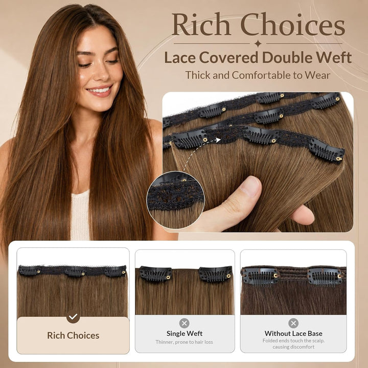 Rich Choices Clip in Extensions Echthaar Extensions Clip in Haarverlängerung Echthaar Remy Human Hai