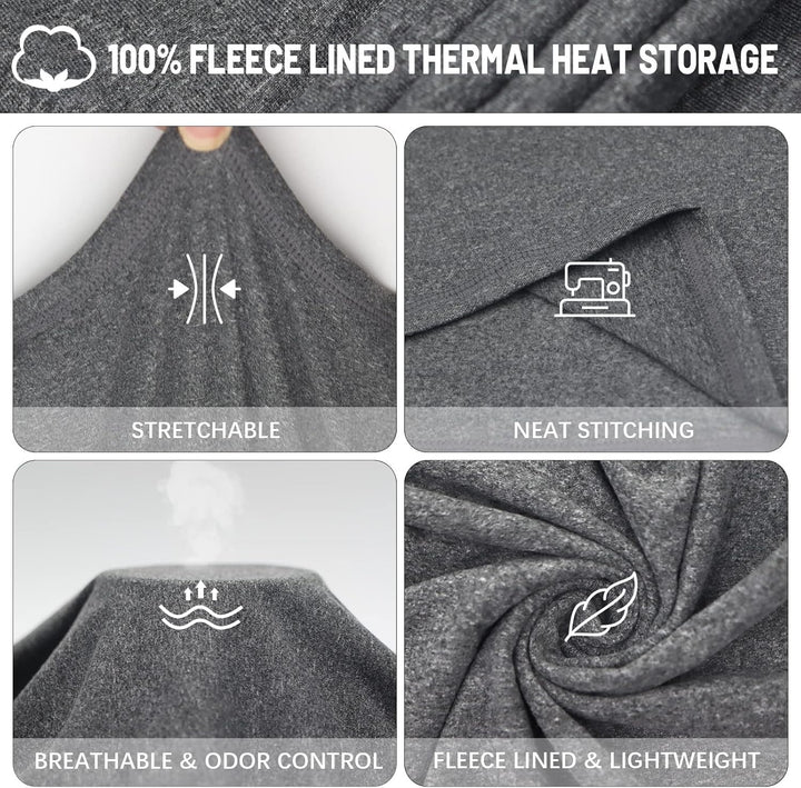 MeetHoo Thermounterwäsche Herren, Funktionsunterwäsche mit Rollkragen Skiunterwäsche Winter Thermowä