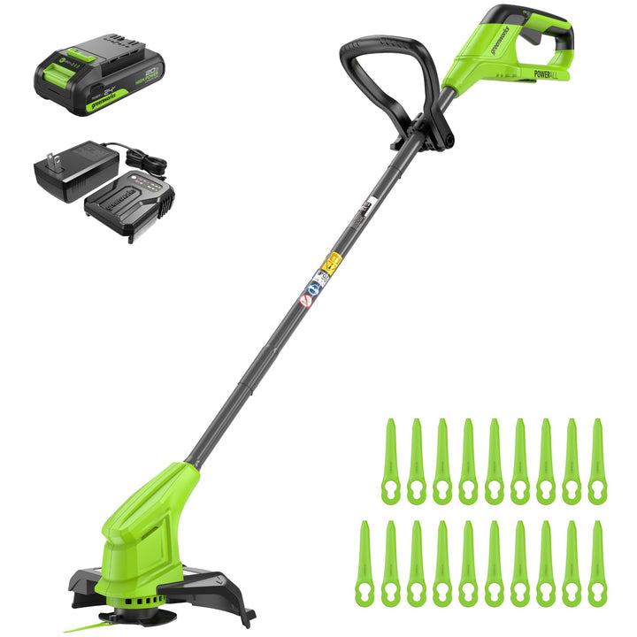 Greenworks 24V Rasentrimmer Mit Akku für kleine bis mittlere Gärten, höhenverstellbar, 25 cm Schnitt