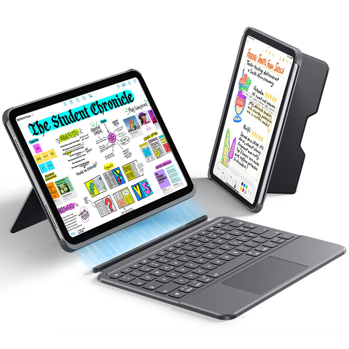 Vobafe Hülle mit Touch Tastatur für iPad A16 11. Generation 2025/10. Generation (11/10.9 Zoll), Magn