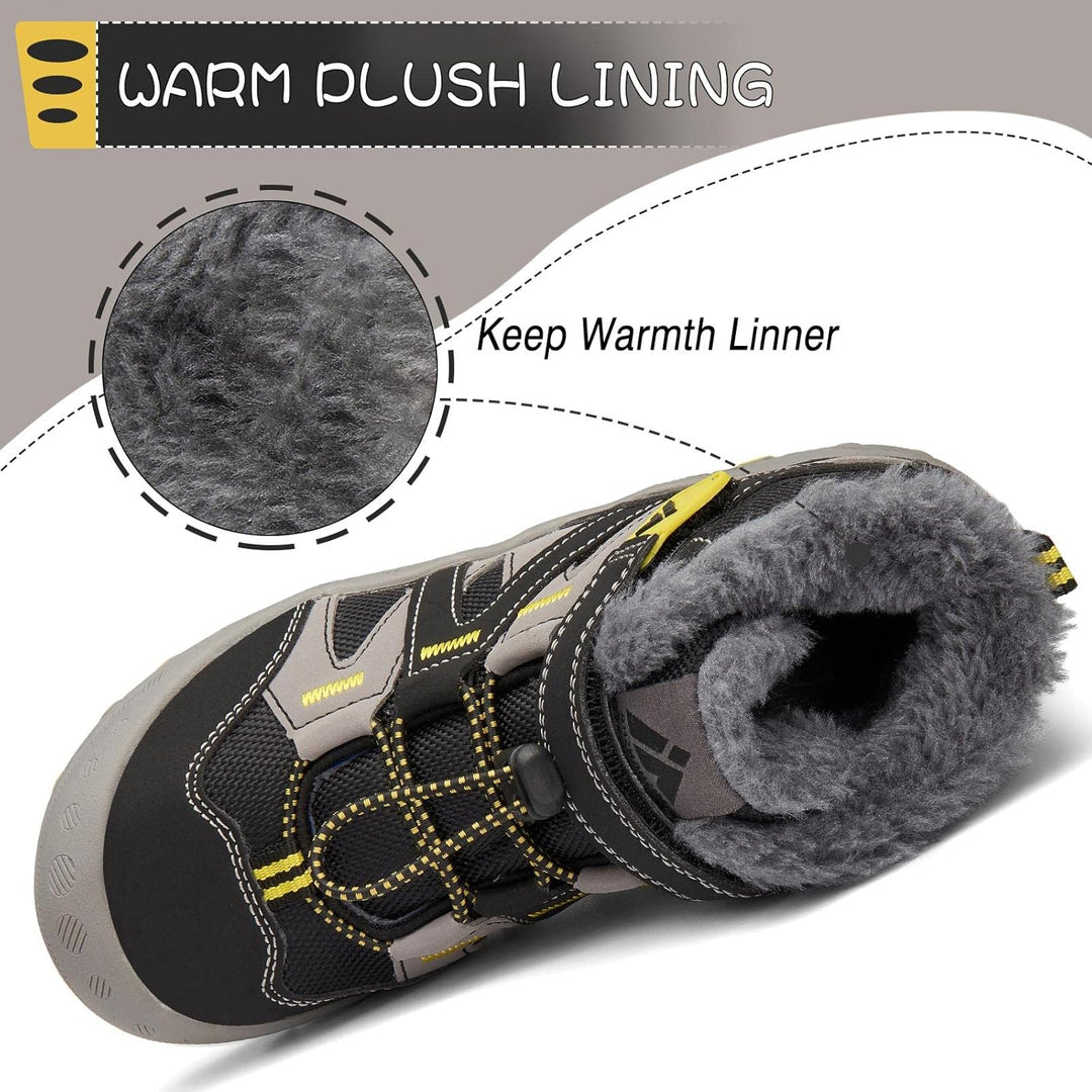 Mishansha Kinder Winterschuhe Warm Gefüttert Winterstiefel Jungen Mädchen Schneestiefel Outdoor Ruts