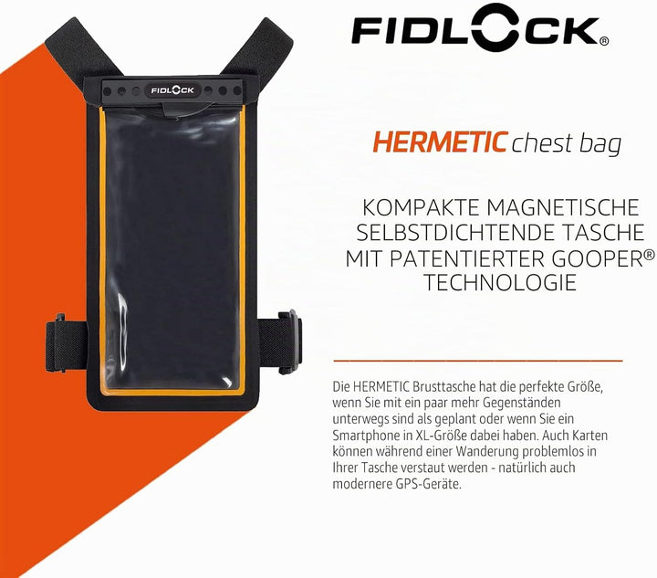 Fidlock Hermetic Chest-Bag, Black/transparent/Black