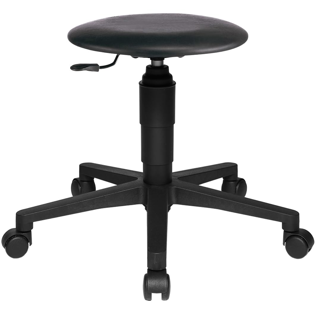 TOPSTAR TEC 60 Arbeitshocker schwarz | Made in Germany | Ergonomisch | Stehhilfe, Stehhocker | höhen
