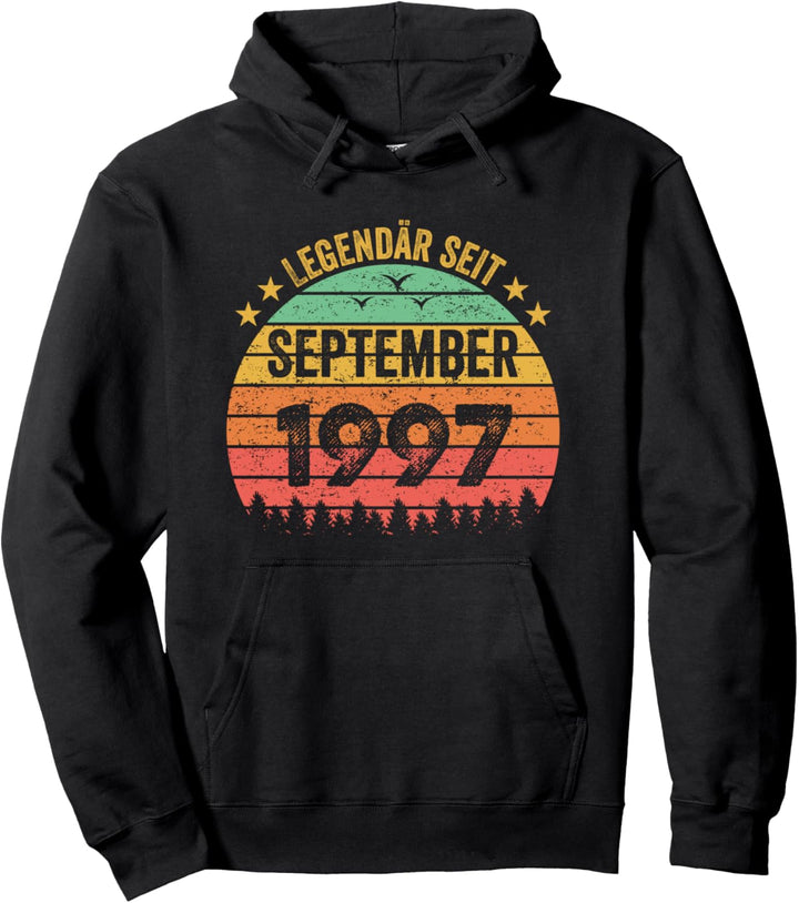 Legendär Seit September 1997 24. Geburtstag 24 Jahre Retro Pullover Hoodie